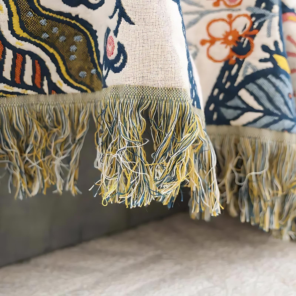 Lightweight Floral Throw with Fringe for Sofa or Bedroom - view 4