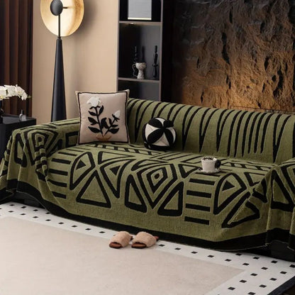 Gray Sofa Cushion Covers with Modern Maze Pattern for Living Rooms - view 4