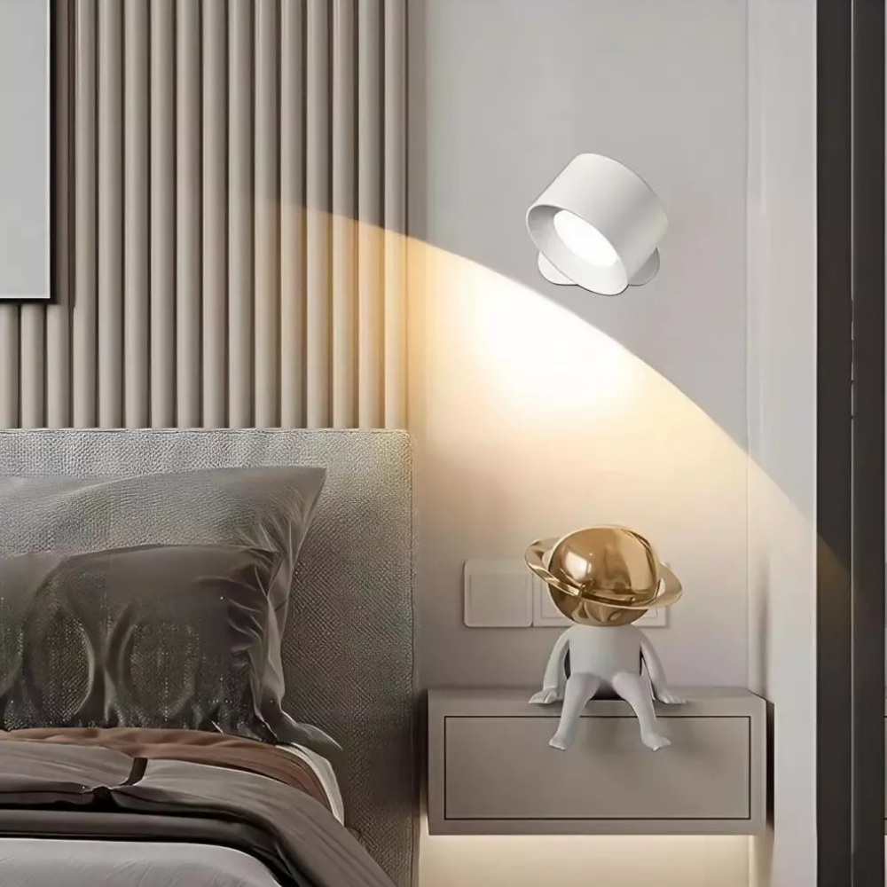 Rechargeable White Cylindrical Wall Lamp with Remote Control - view 11