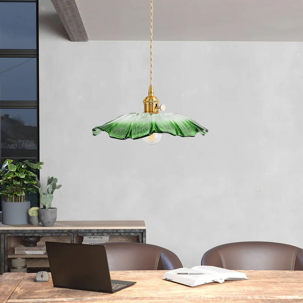 Ceiling Lamp – Deep Red Glass, Flower Shape for Dining Table or Living Room Decoration – view 18