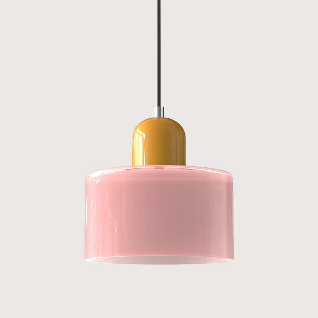 Retro Pendant Light in Dark Green and Orange, Adjustable Length - view 52