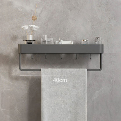 Water-Resistant Bathroom Wall Shelf with Towel Rack - view 5