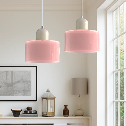 Retro Pendant Light in Dark Green and Orange, Adjustable Length - view 14