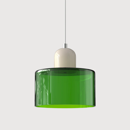 Retro Pendant Light in Dark Green and Orange, Adjustable Length - view 41