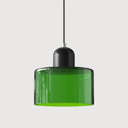 Retro Pendant Light in Dark Green and Orange, Adjustable Length - view 40