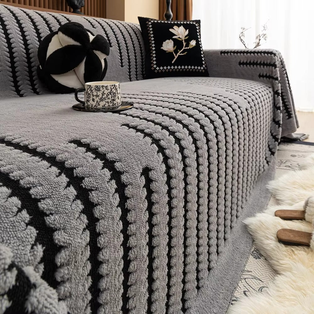 Microfiber Plush Sofa Cover with Vintage Tufted Design in Various Colors – view 5