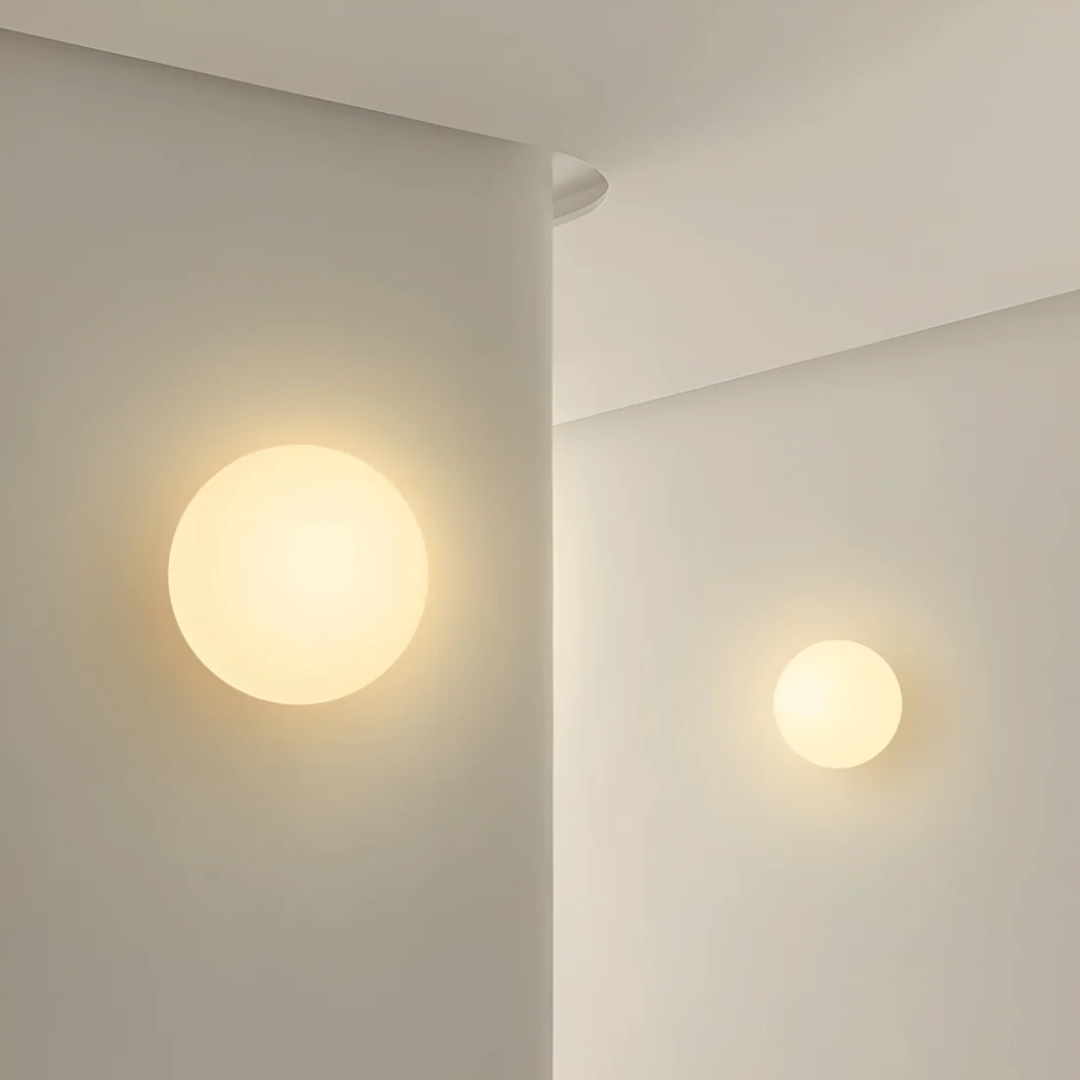 Round Wall Lamp – White Minimalist Design for Bedroom or Living Room - view 5