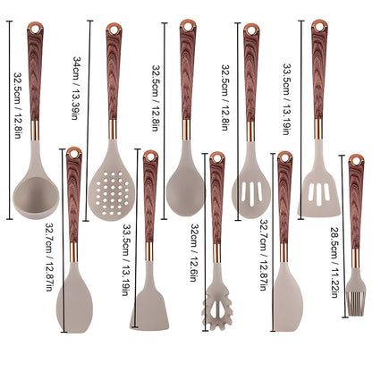 10-Piece Heat-Resistant Cooking Utensil Set with Ergonomic Handles - view 7