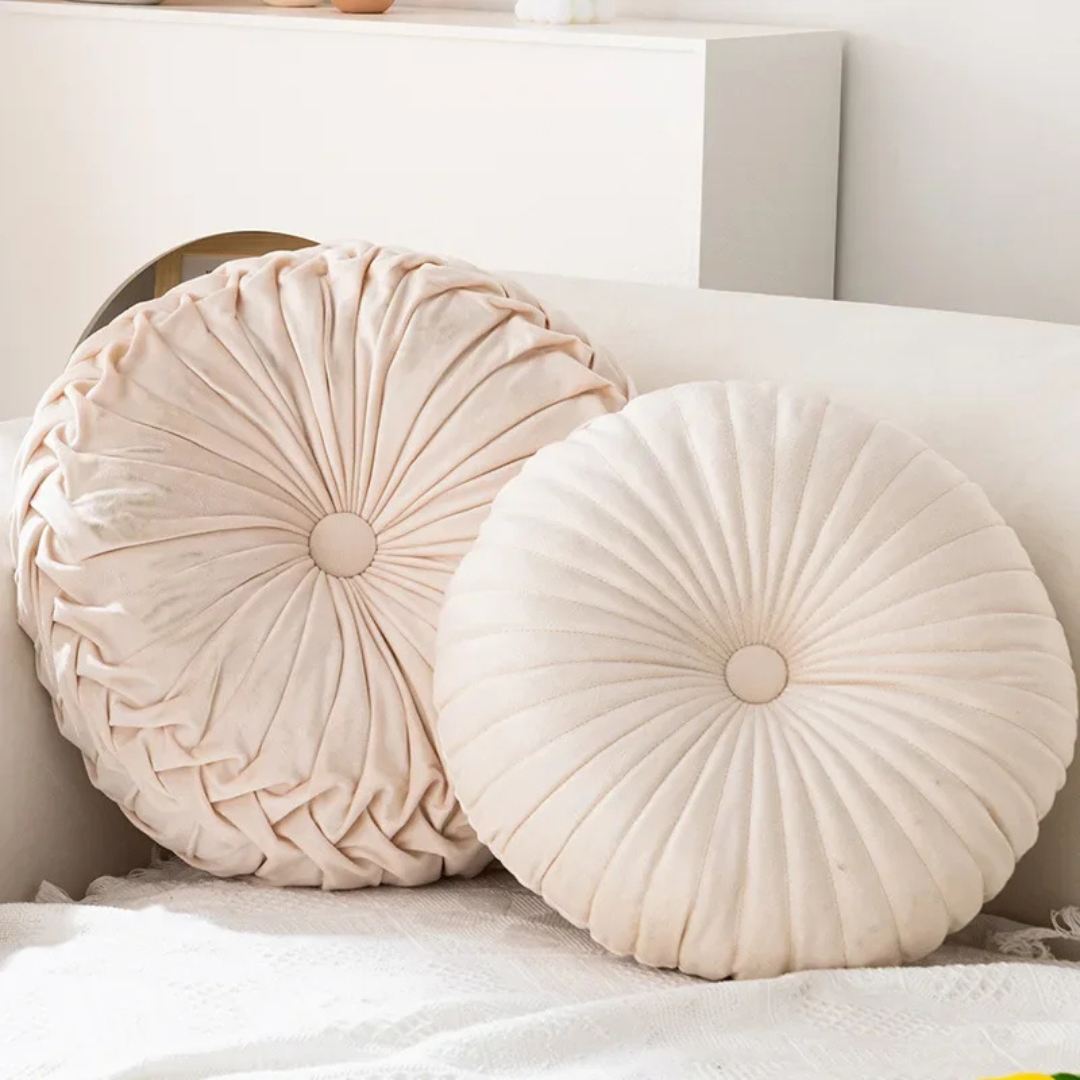 Fluffy Cream Polyester Decorative Cushion for Living Room or Bedroom