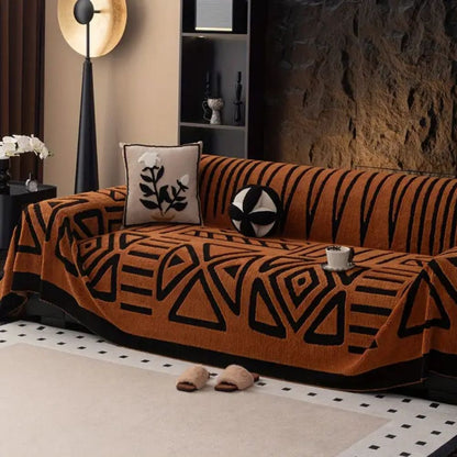 Gray Sofa Cushion Covers with Modern Maze Pattern for Living Rooms - view 5