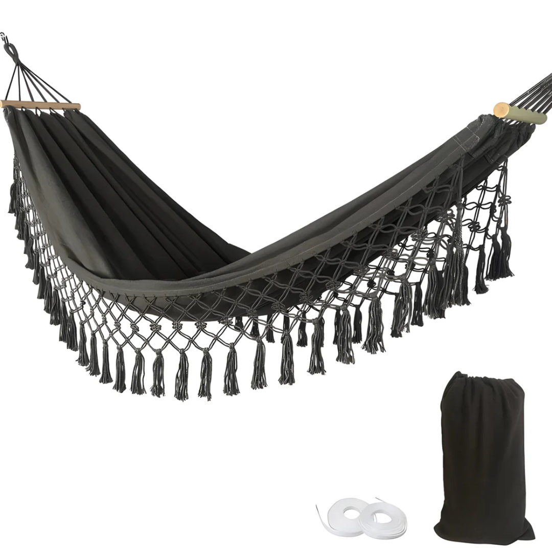 Cotton Blend Hammock – Bohemian Style for Garden or Balcony – view 7