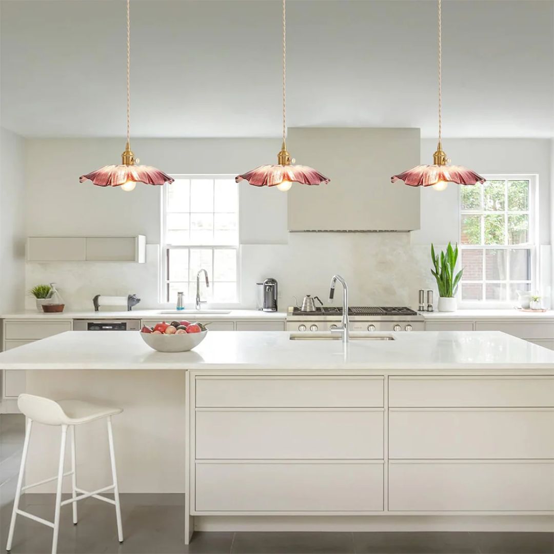 Deep Red Flower Pendant Lamp for Dining Table or Living Room - view 13