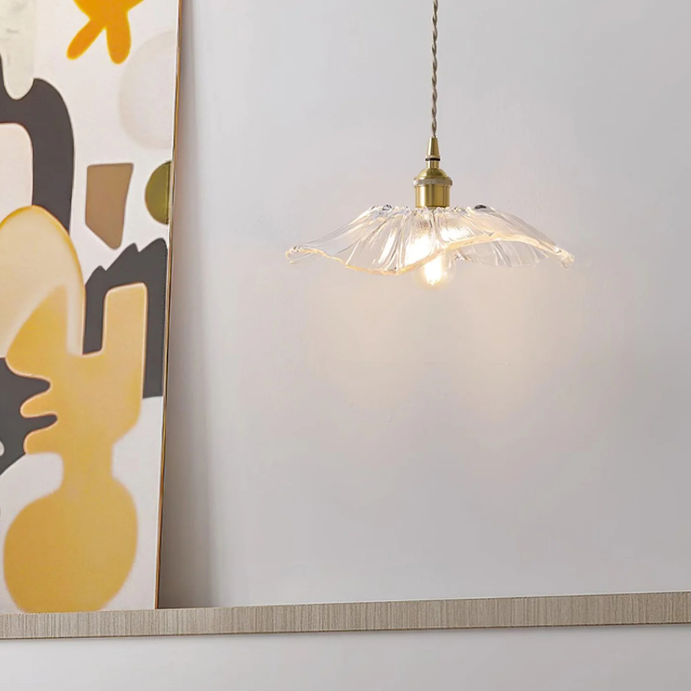 Flower Pendant Lamp in Purple and Amber for Dining Room Decor - view 11