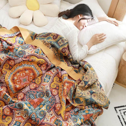 Reversible Cooling Throw – Boho Style for Bedroom or Living Room - view 3