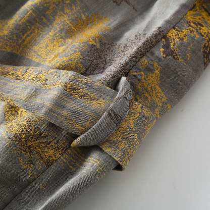 Kimono Bathrobe with Retro Design for Home or Spa - view 5