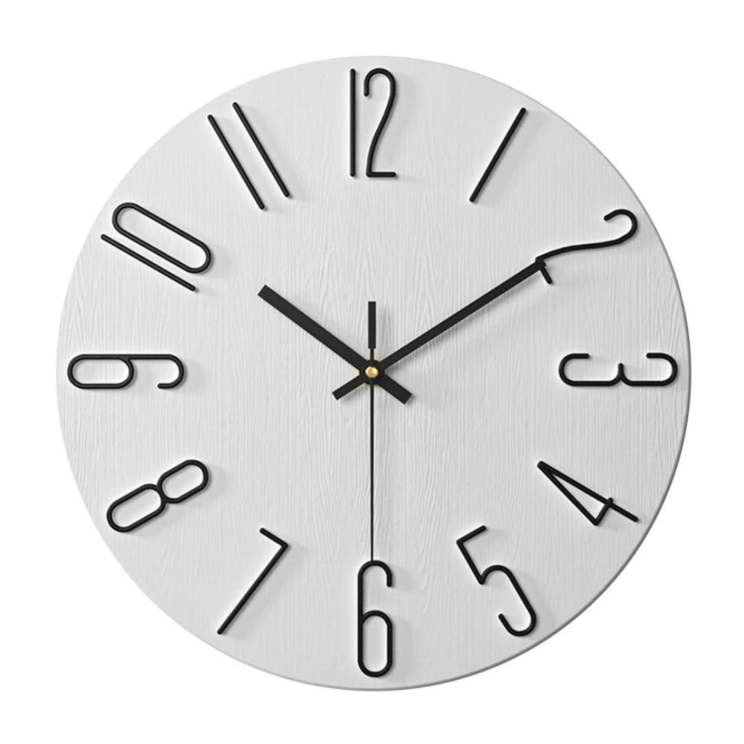 Modern Black Plastic Wall Clock - Minimalist Design for Home Decor – view 5