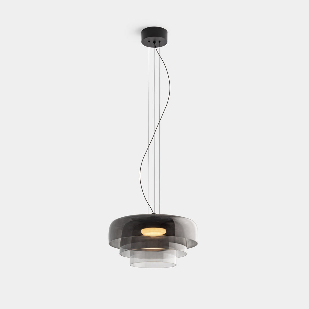 Layered Glass Pendant Light – Modern Design in Orange, Green, Gray – view 13