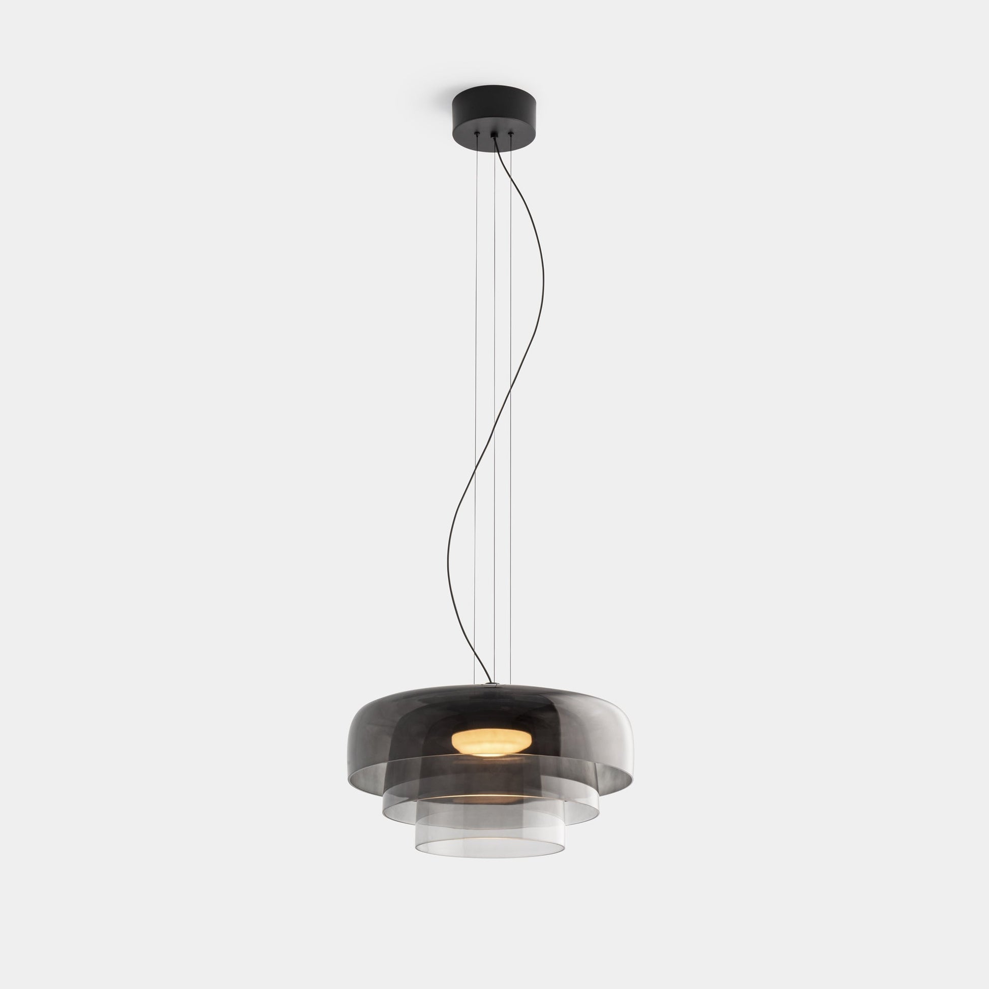 Layered Pendant Light – Modern Design in Orange, Green, Gray - view 13