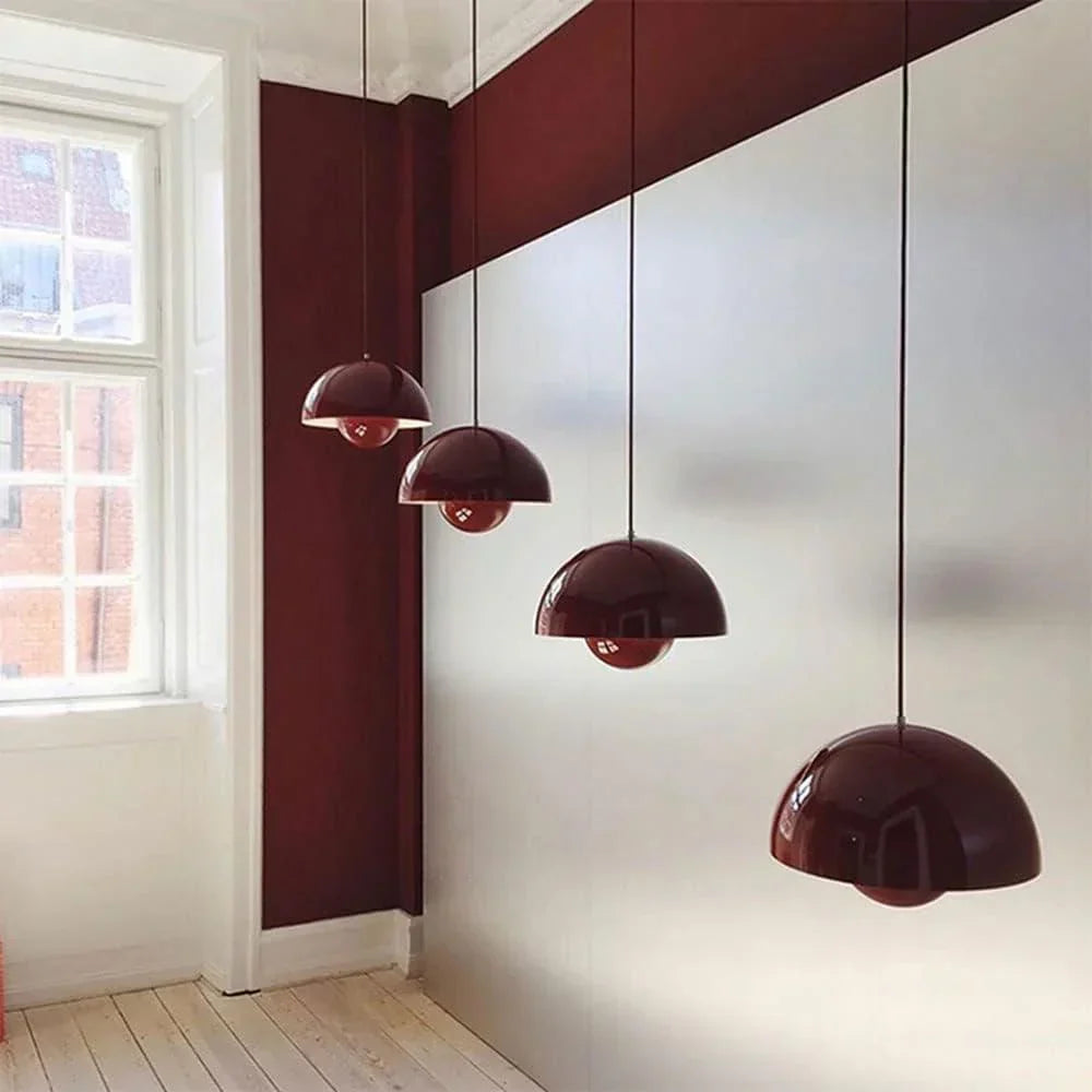 Scandinavian Pendant Light - Matte Black, Semi-Round Shape - view 13