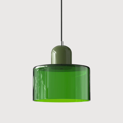 Retro Pendant Light in Dark Green and Orange, Adjustable Length - view 36