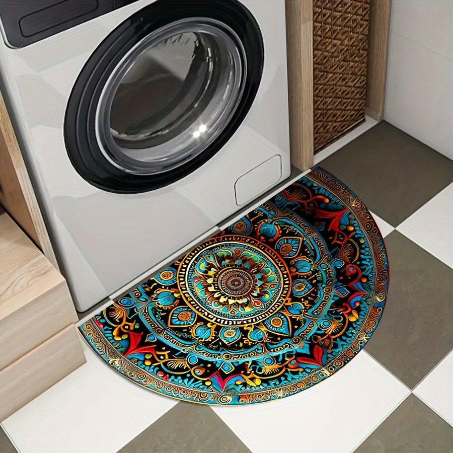 Mandala Door Mat – Polyester, Detailed Design for Entrance or Hallway with Non-Slip Bottom – view 4
