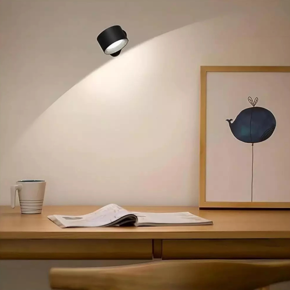 Rechargeable White Cylindrical Wall Lamp with Remote Control - view 8