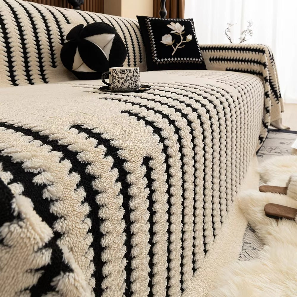 Microfiber Plush Sofa Cover with Vintage Tufted Design in Various Colors – view 6