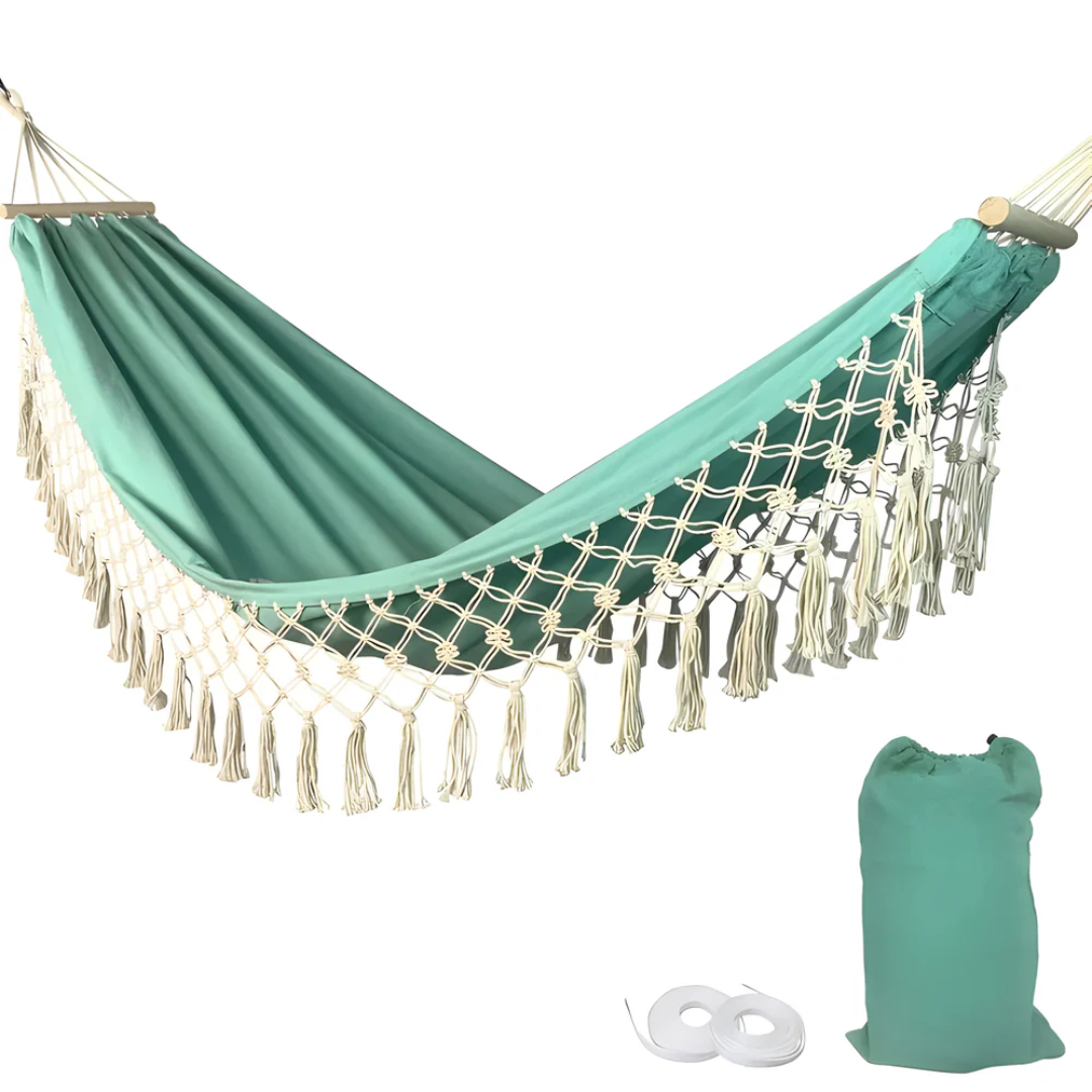 Cotton Blend Hammock – Bohemian Style for Garden or Balcony – view 8