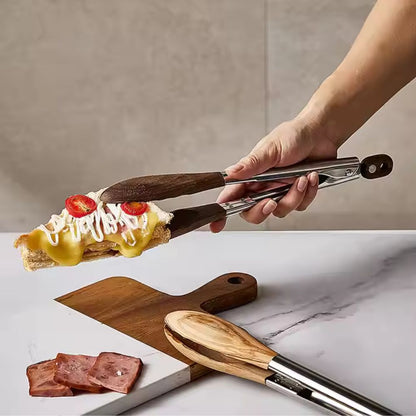 Kitchen Tongs Set with Locking Hinge for Grilling and Serving - view 5
