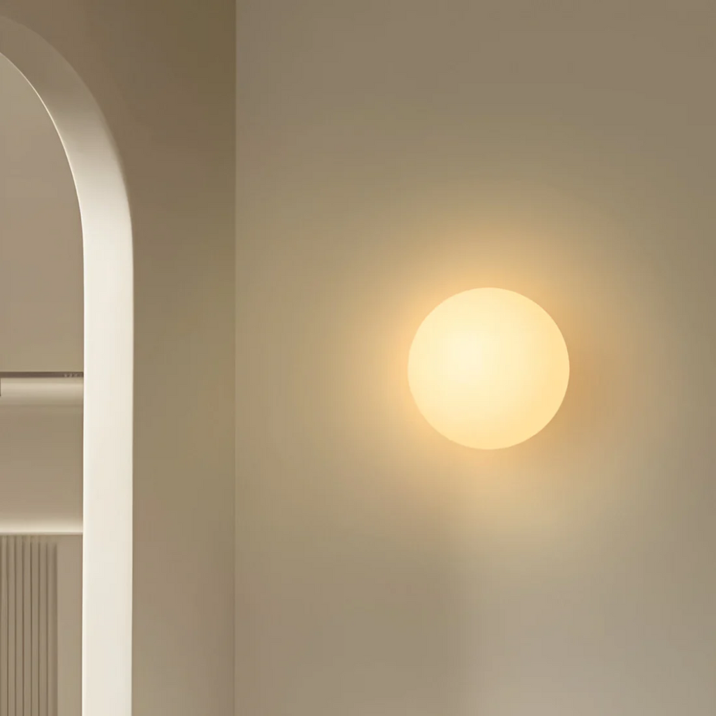 Glass Wall Lamp - White Minimalist Design for Bedroom or Living Room – view 4