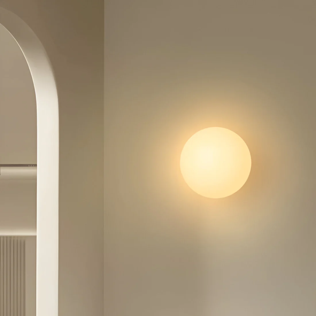 Round Wall Lamp – White Minimalist Design for Bedroom or Living Room - view 4