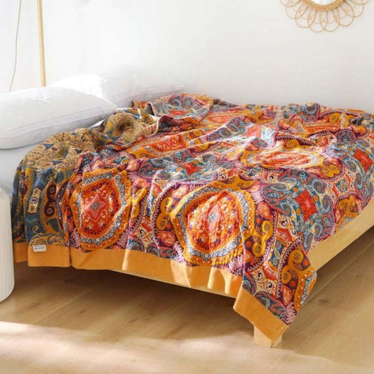 Reversible Cooling Throw – Boho Style for Bedroom or Living Room - view 2