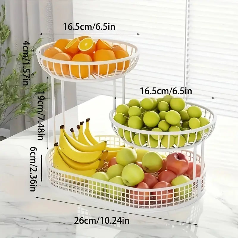 3-Tier Gold Fruit Stand for Kitchen or Dining Table - view 4