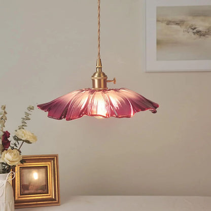 Deep Red Flower Pendant Lamp for Dining Table or Living Room - view 3