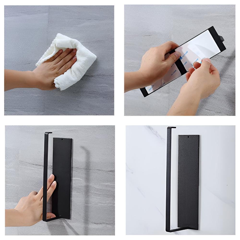 Adhesive Black Paper Towel Holder for Kitchen and Bathroom - view 6