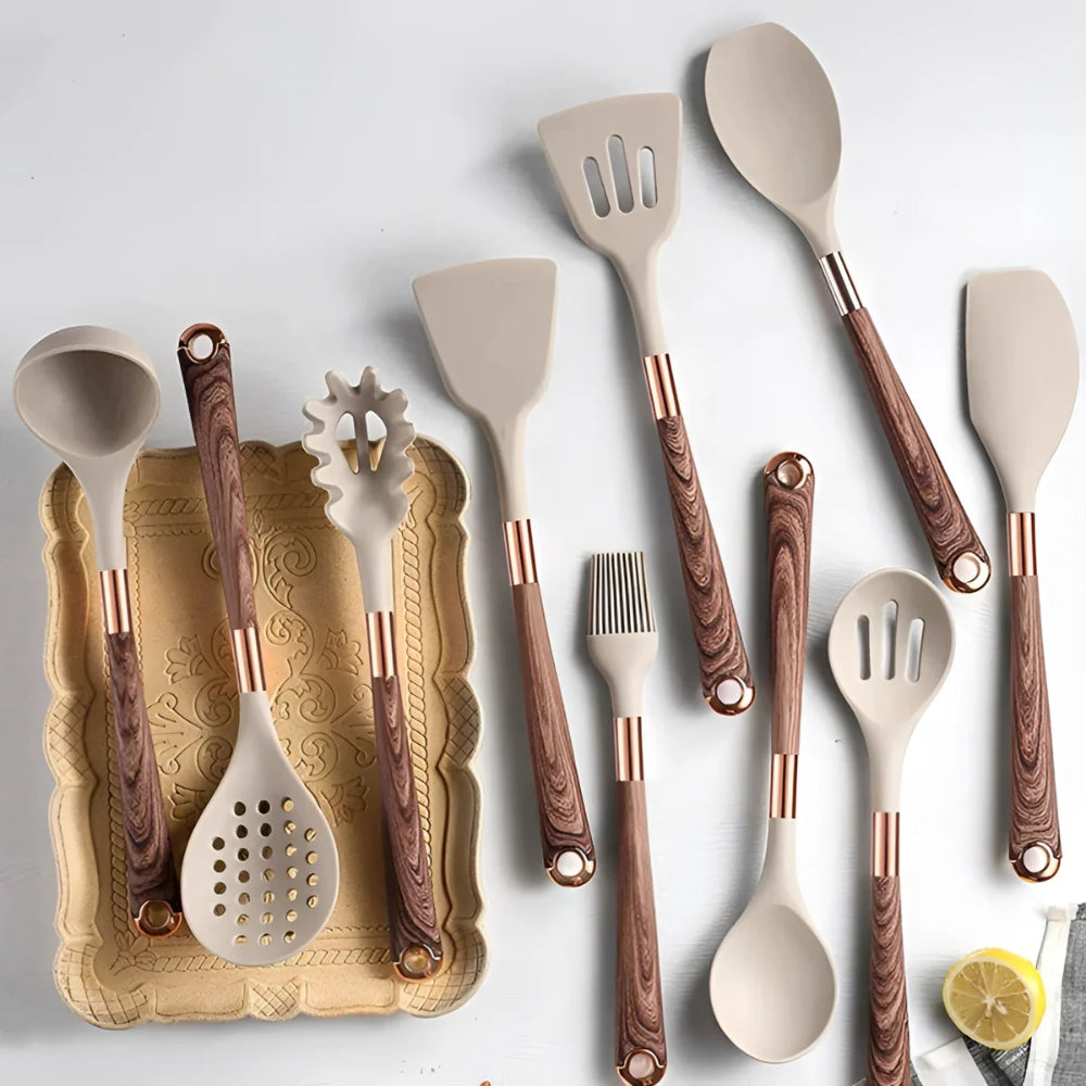 10-Piece Heat-Resistant Cooking Utensil Set with Ergonomic Handles - view 8