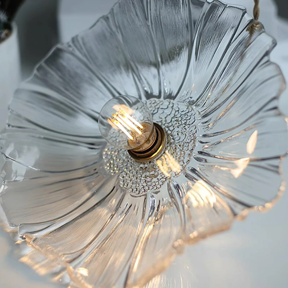 Flower Pendant Lamp in Purple and Amber for Dining Room Decor - view 13