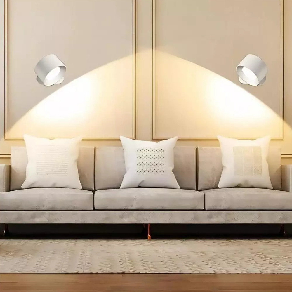 Rechargeable White Cylindrical Wall Lamp with Remote Control - view 12