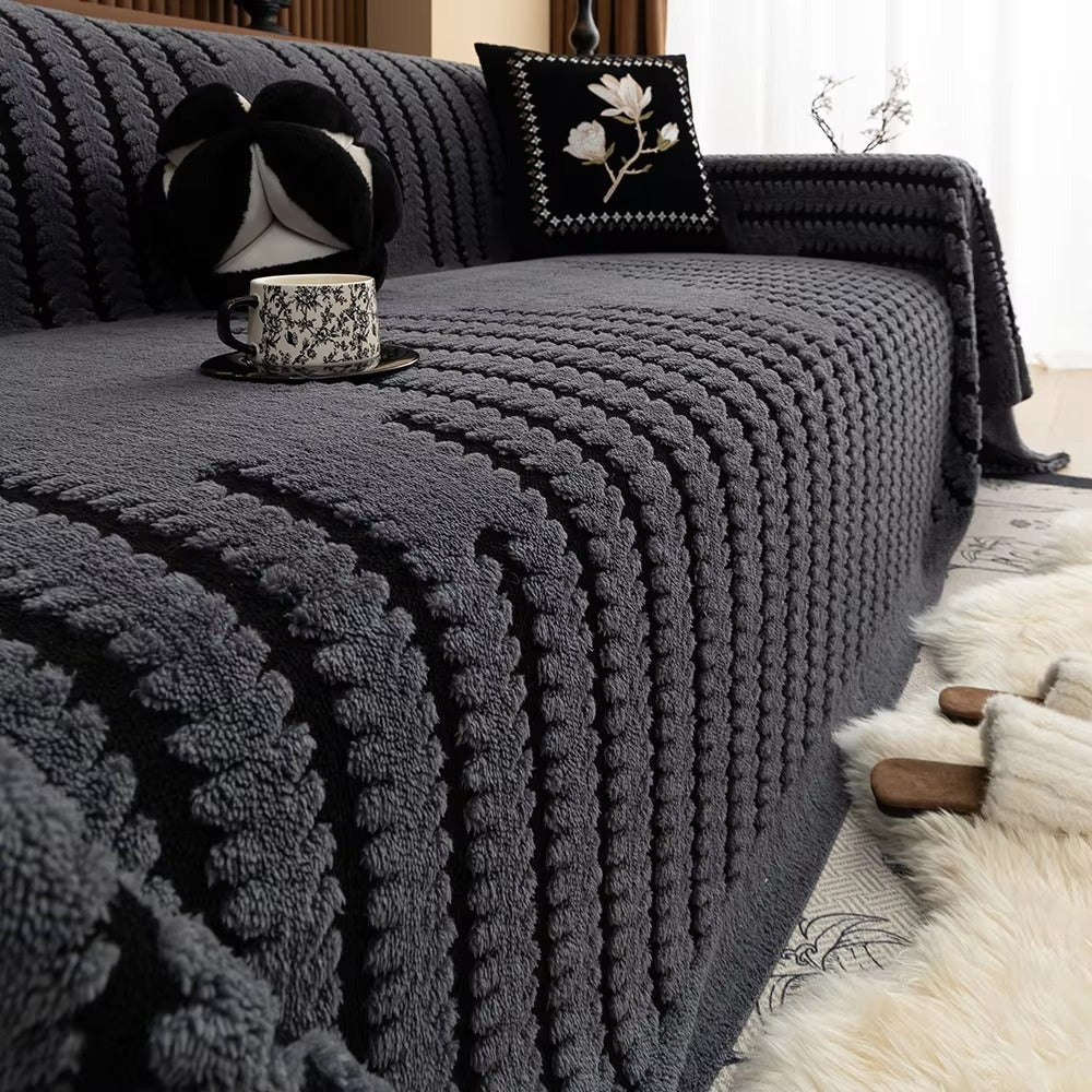 Plush Sofa Cover – Microfiber, Vintage Upholstered Design for Sofa or Loveseat in Multiple Colors – view 7