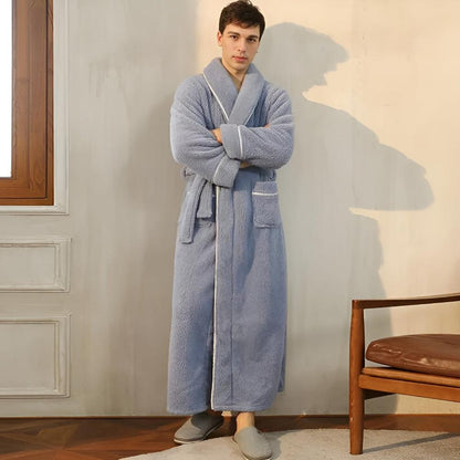Plush Unisex Bathrobe with Pockets for Cozy Home Use - view 4