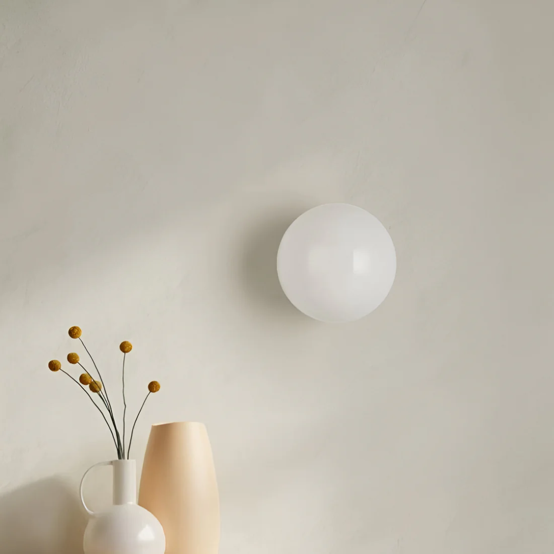 Round Wall Lamp – White Minimalist Design for Bedroom or Living Room - view 3