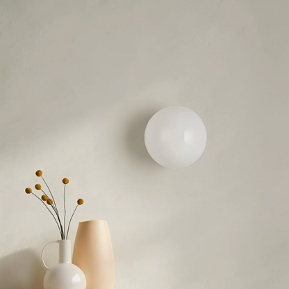 Round Wall Lamp – White Minimalist Design for Bedroom or Living Room - view 3