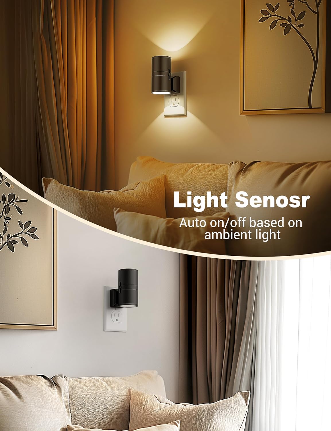 Dimmable LED Night Light with Twilight Sensor – White - view 3