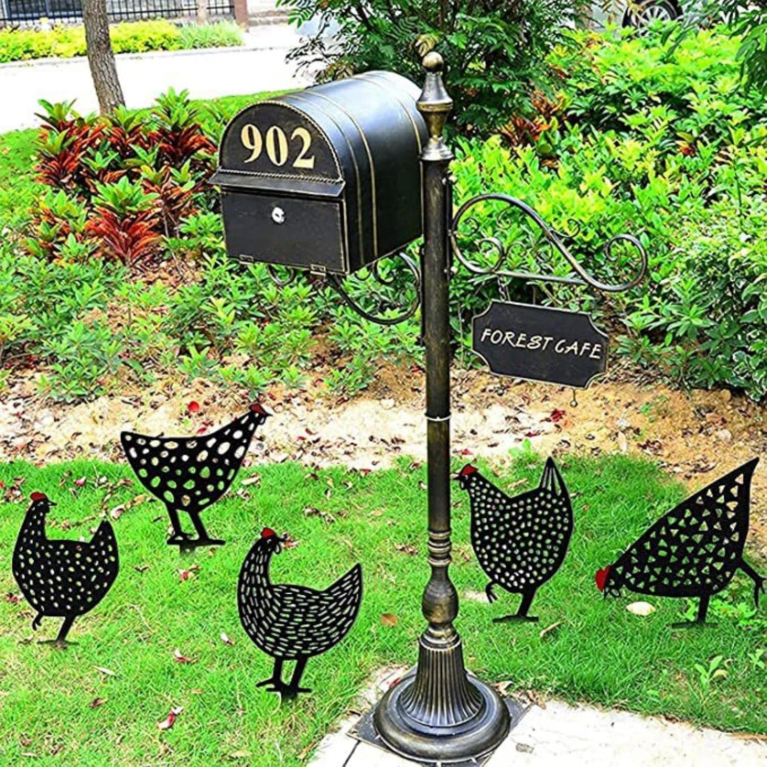Stainless Steel Decorative Metal Chicken for Garden or Terrace – view 7