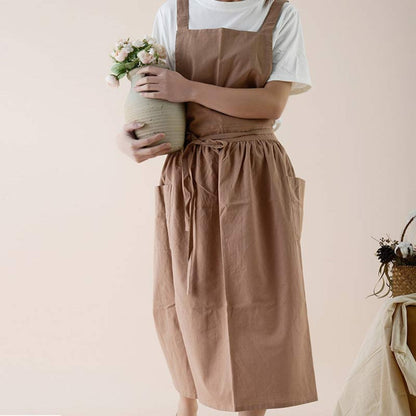 Gray Kitchen Apron with Pockets for Cooking and Baking - view 4