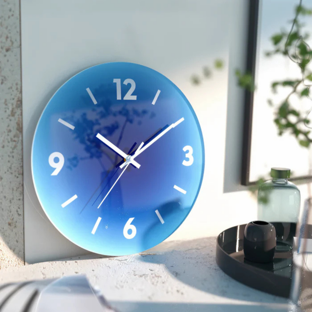 Glass Wall Clock – 30 cm, Modern Design for Living Room or Bedroom – view 2