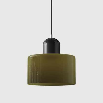 Retro Pendant Light in Dark Green and Orange, Adjustable Length - view 33