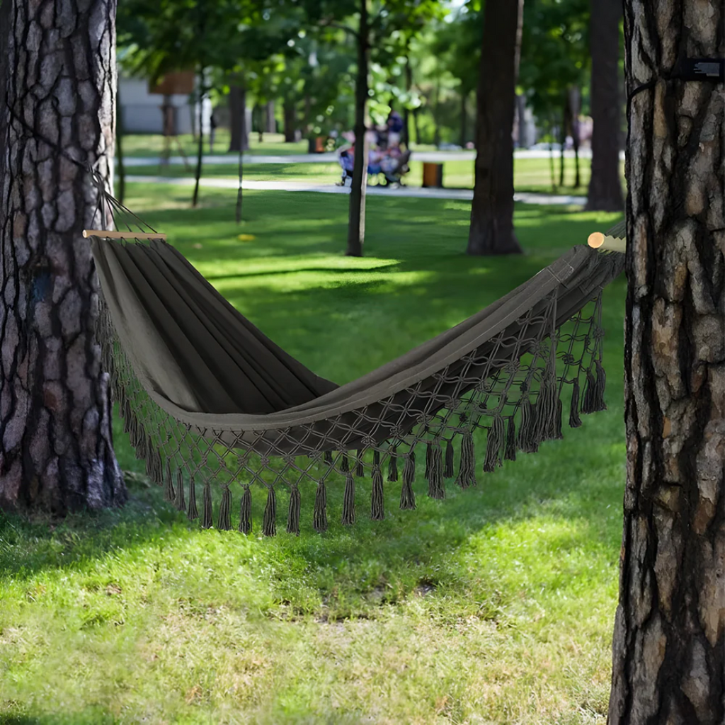 Cotton Blend Hammock – Bohemian Style for Garden or Balcony – view 5