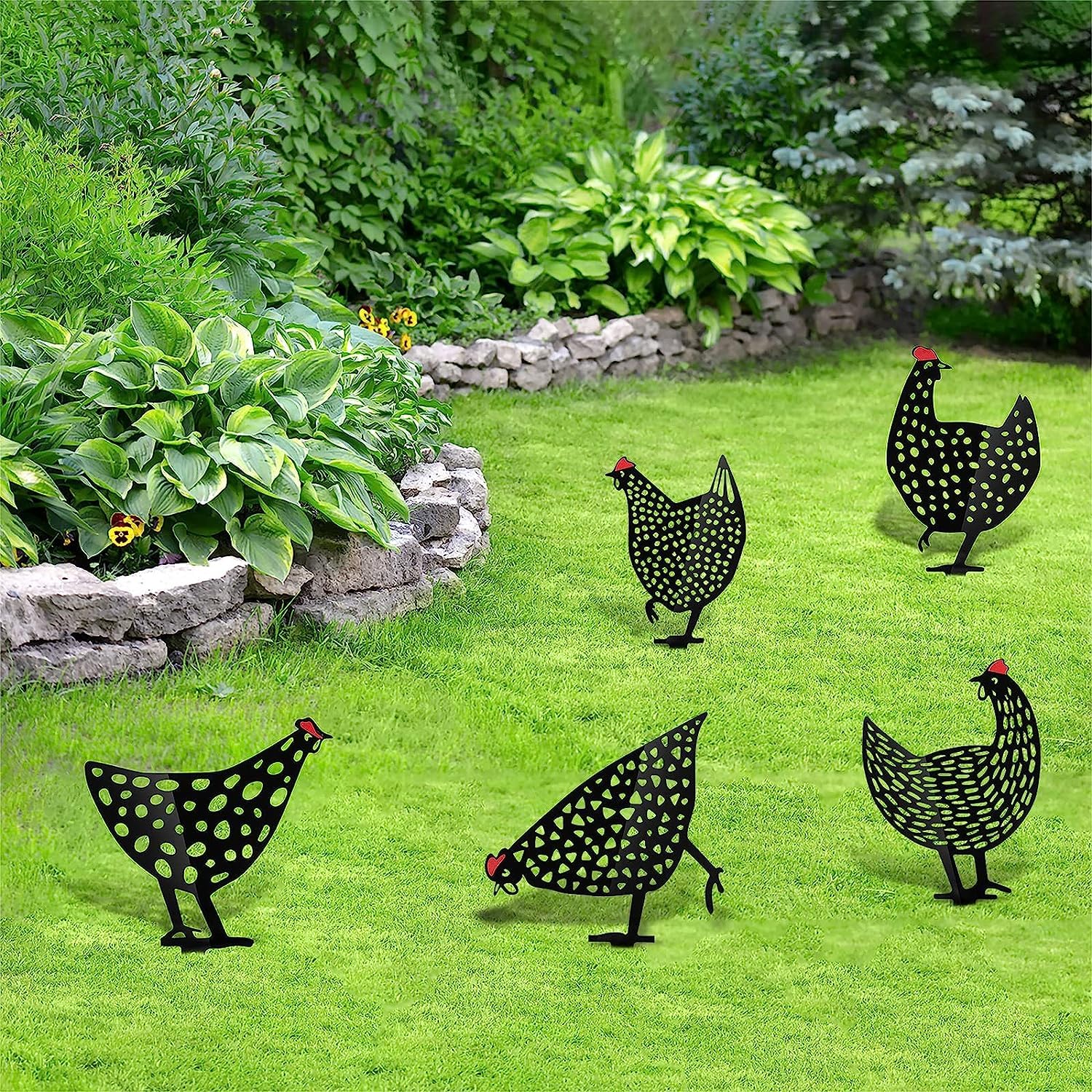 Stainless Steel Decorative Metal Chicken for Garden or Terrace – view 4
