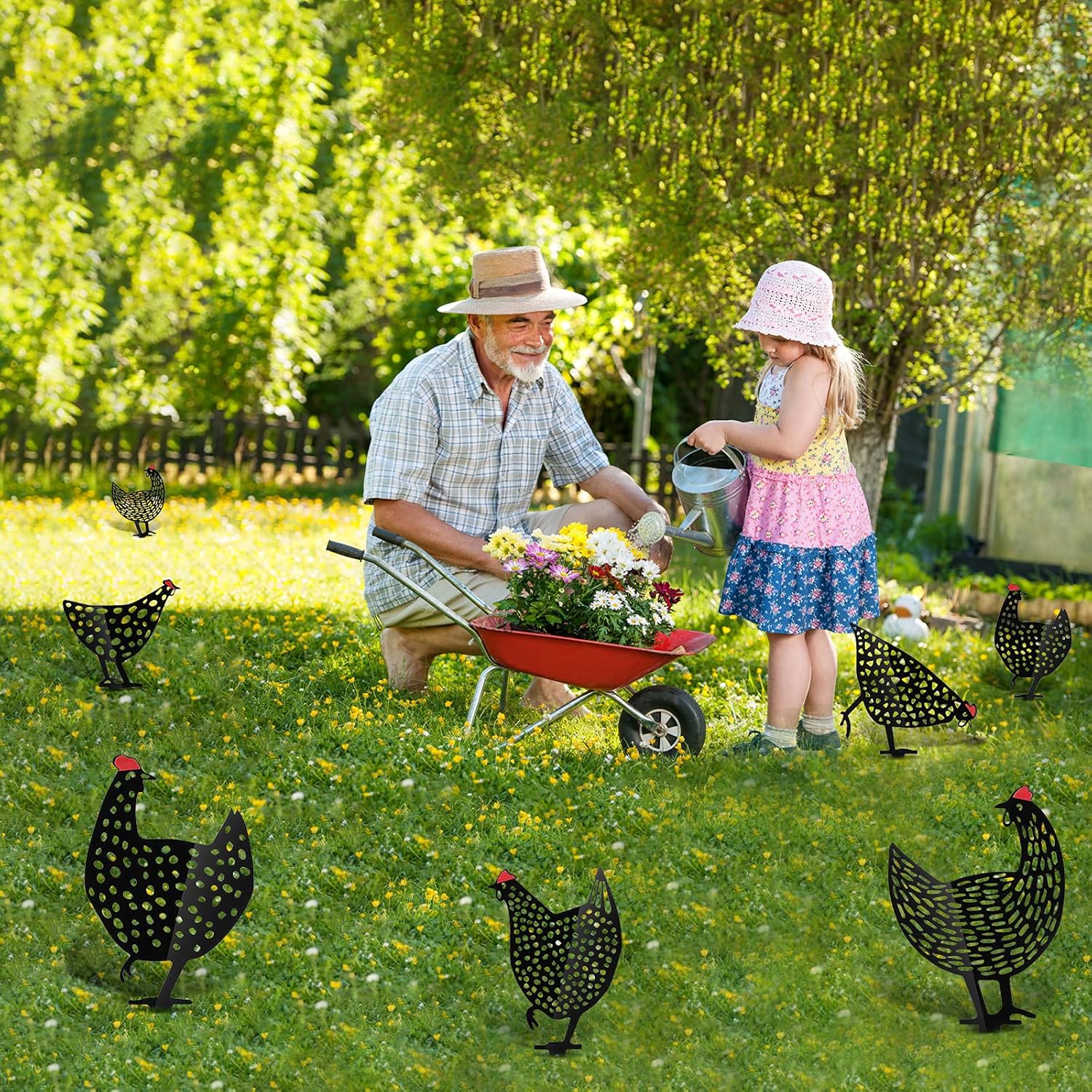 Stainless Steel Decorative Metal Chicken for Garden or Terrace – view 8
